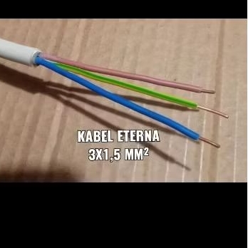 Kabel Listrik Eterna Kawat NYM 3x1,5 mm² Meteran