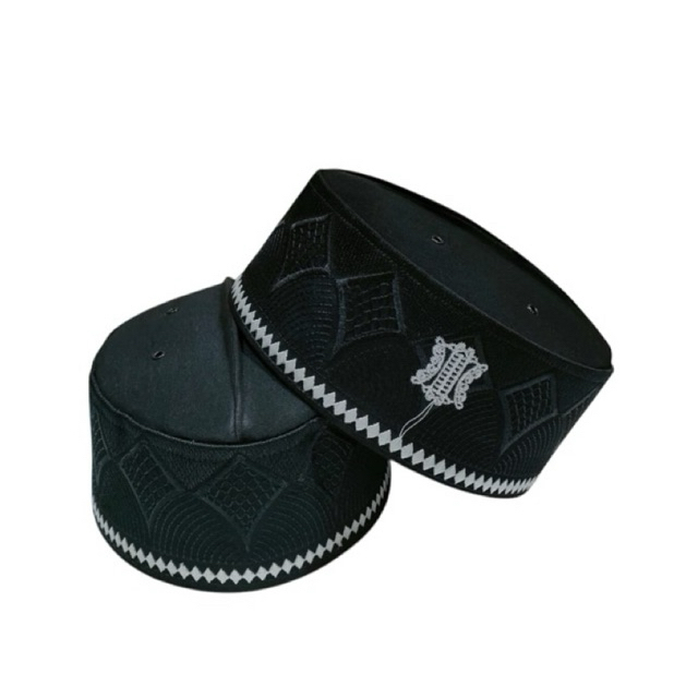 Peci/Kopeah Asagofah Hitam Bordir Kopiah Songkok Hitam Bordir