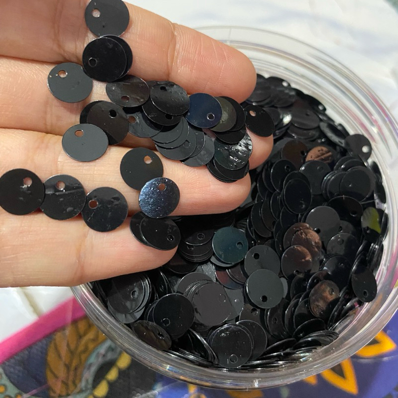 [5gr] Payet dollar sequin bulat warna HITAM
