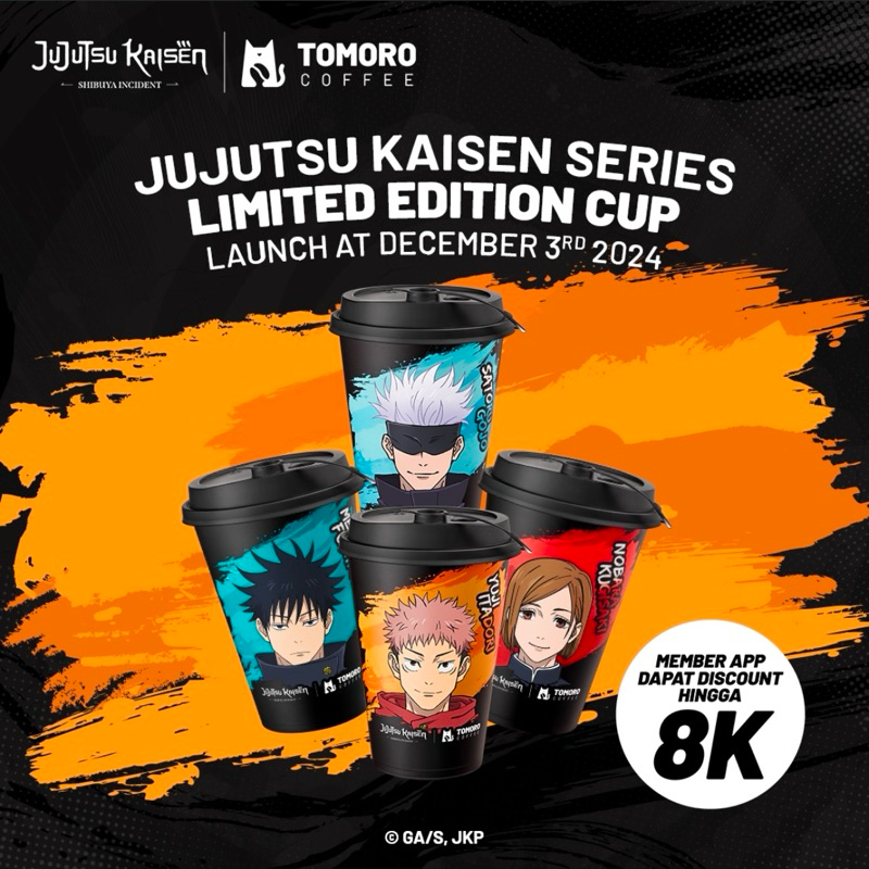 [100% ORI] Tomoro x JJK Jujutsu Kaisen Limited edition badge pin cup paperbag keychain card characte