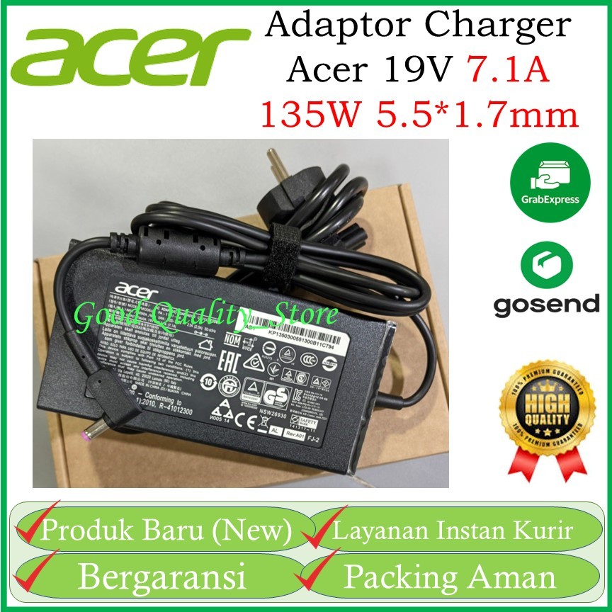 ORIGINAL Adaptor Charger Acer Veriton Z4 Z4640G-C 19V 7.1A 135W 5.5*1.7mm
