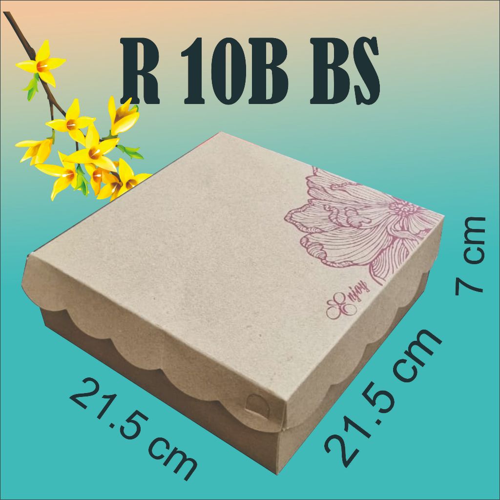 

R10B 350 gr BS isi 50 lmbr dos Kraft Coklat ukr 21,5 x 21,5 x 7 cm