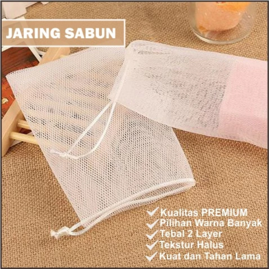 Tempat Sabun Jaring untuk Wadah Sabun Batang Mandi sebagai Pembersih Daki dan Kotoran Tubuh 2 Layer 