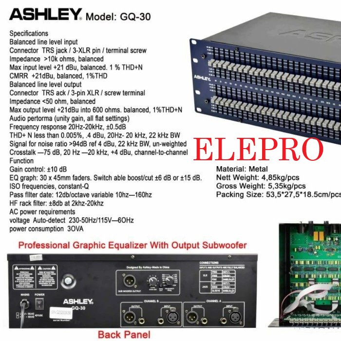equalizer ashley GQ30 GQ 30 3U original ashley