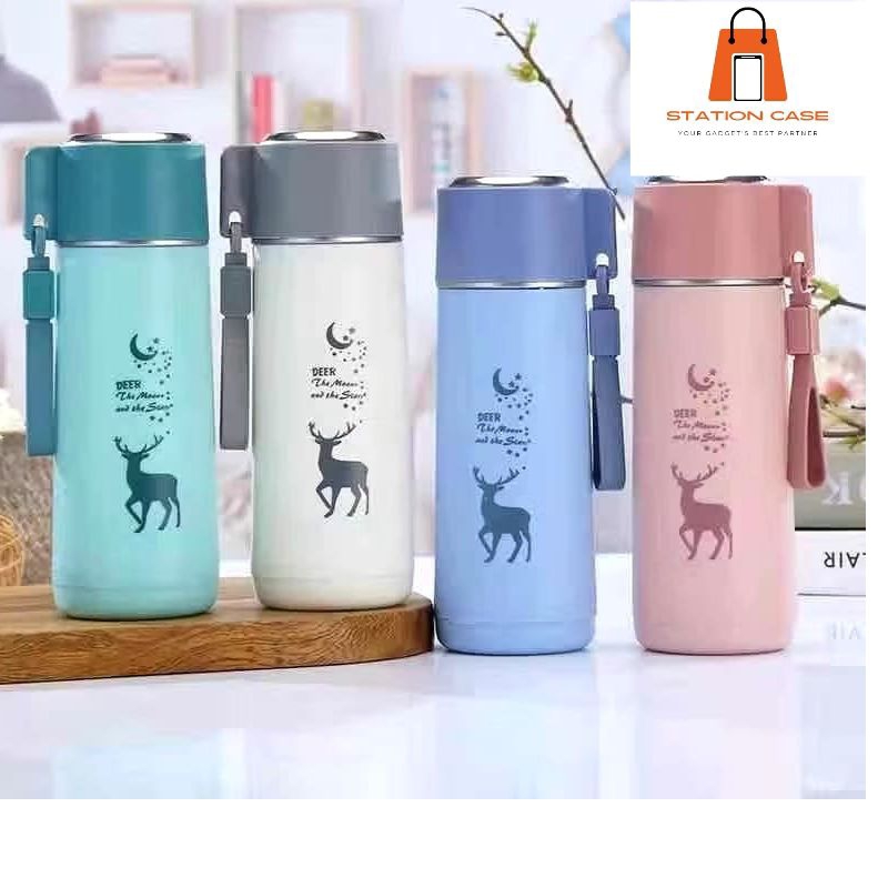 Botol kaca Deermoon isi 450ML/ Botol Kaca motif rusa