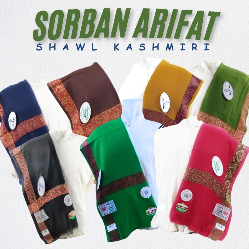 Surban Arifat Shawl Kashmiri Sorban Arafat Kasmir Panjang Nyaman