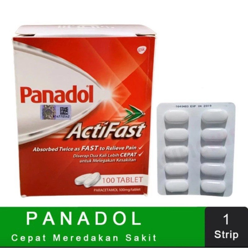 Panadol Actifast Malaysia Melegakan Sakit Relieve Pain 1 Strip 10pcs