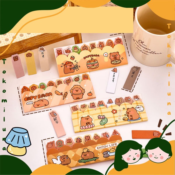 

Sticky notes capybara row lucu cute mini memo pointer notes HB1834