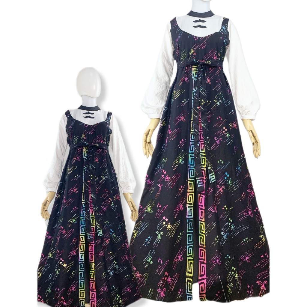 Elzaeda Baju Gamis Batik Couple Ibu dan Anak Modern Ready Ukuran Jumbo LD 110, 120, 130, 140, 150cm