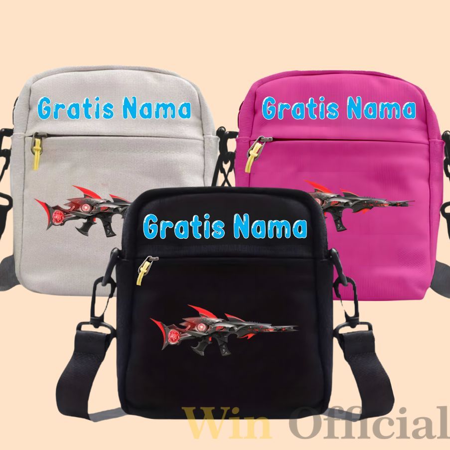 Tas Selempang Sekolah Anak Laki Selempang Free Fire Selempang Motif Karakter Scar Shotgun Gaming FF