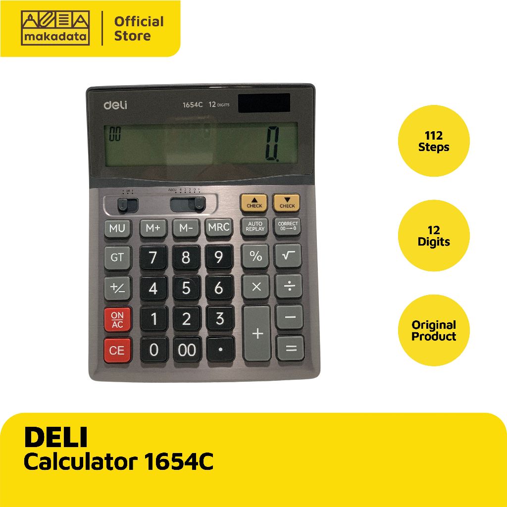 

DELI CALCULATOR l KALKULATOR E1654C BLACK MURAH