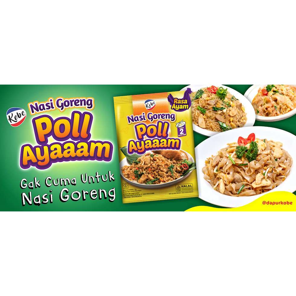

KOBE Bumbu Nasi Goreng Poll Ayam untuk 2 porsi nasi Rasa Ayam 12gr