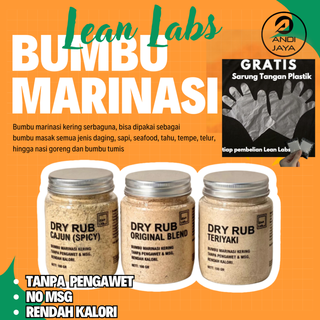 

Paket Bundle Leanlab Bumbu Marinasi Dry Rub Kombinasi dengan 3 Varian Ori, Teriyaki & Spicy (Cajun)