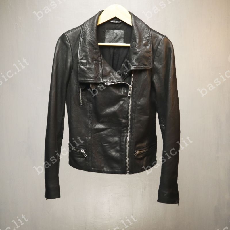 Allsaints bales biker leather jacket second preloved