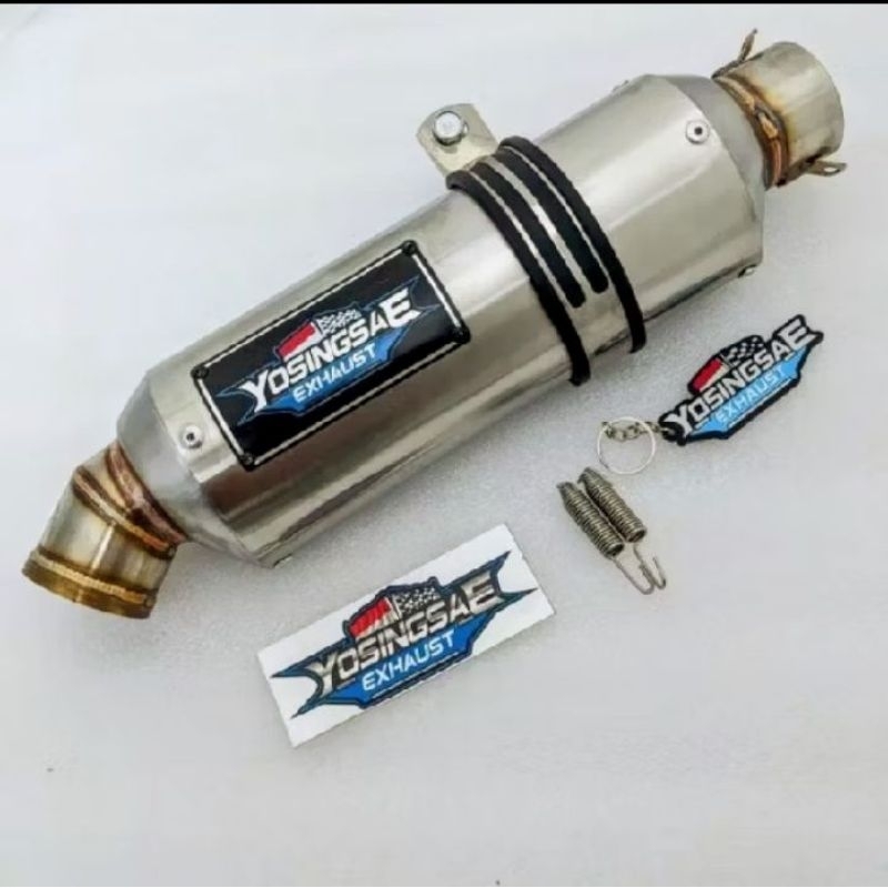 silincer knalpot oval YOSINGSAE original silencer knalpot racing oval inlet 50mm