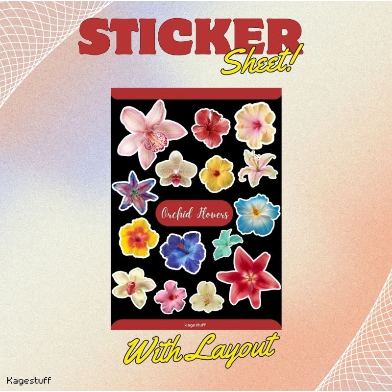 

sticker sheet orchid vinyl glossy kisscut - kagestuff