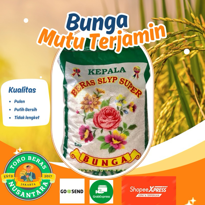 

Beras Bunga – Nasi Pulen Spesial Berat 5 liter/ 5kg/10kg/20kg