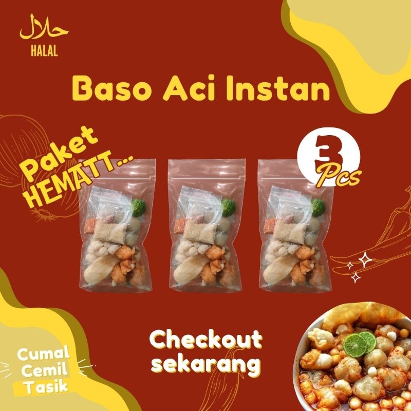 

[PAKET HEMAT isi 3 BUNGKUS] Baso Aci Instan khas Tasikmalaya / Boci / Cemilan Bakso Aci