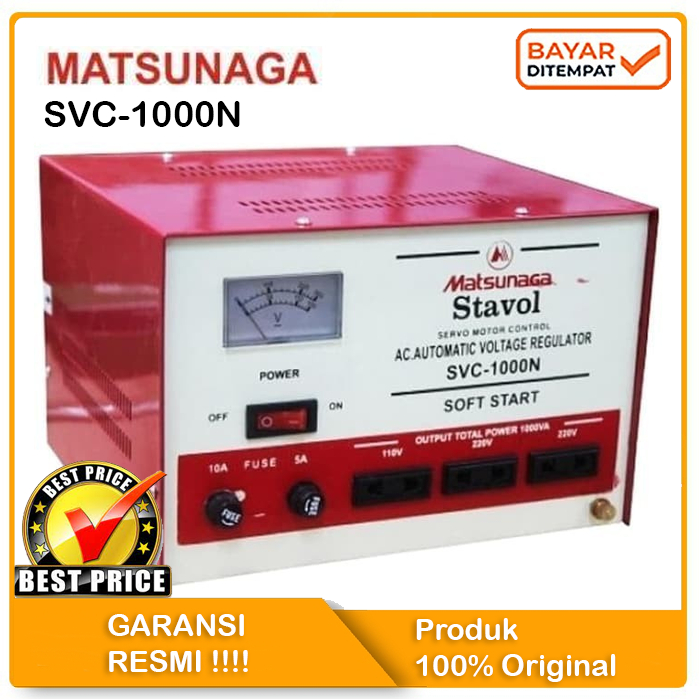 Stabilizer Matsunaga SVC-1000N 1000watt 1000 Watt 1000w Stavol Svc 1000n SVC 1000 N
