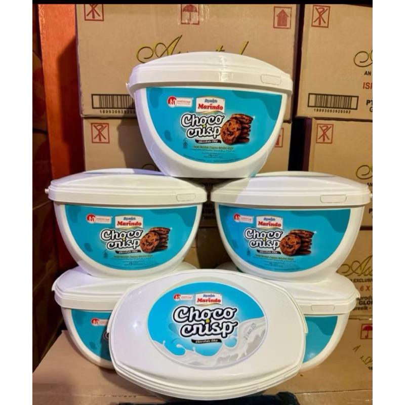 

( 1 Karton isi 6 Toples ) Choco Crisp / Wafer Coklat Marindo Cube Timba