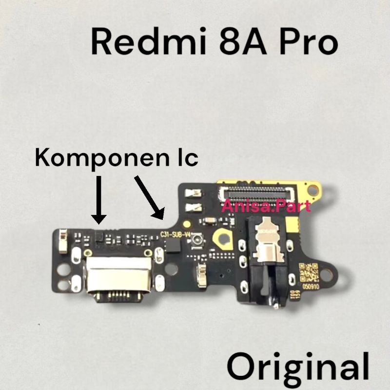 Connector Charger Xiaomi Redmi 8A Pro Original Full Komponen Ic Papan Board Charger + IC Redmi 8A Pr