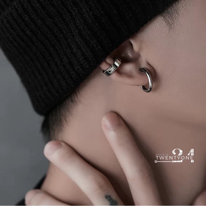 Anting Jepit Stainless Steel Pria dan Wanita / Anting Keren Model Double