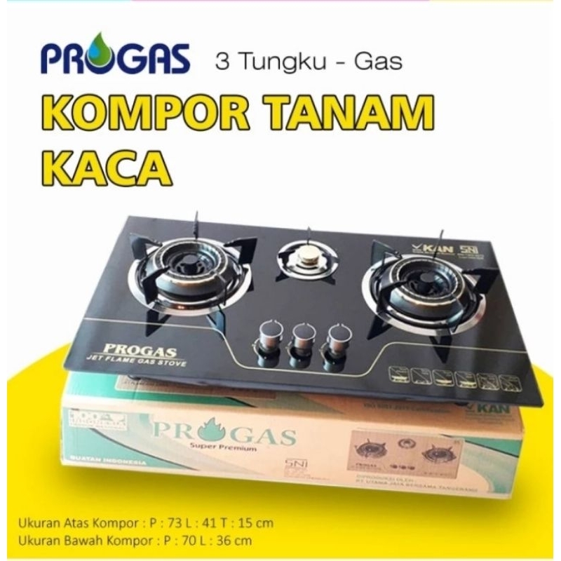 kompor tanam 3 tungku progas