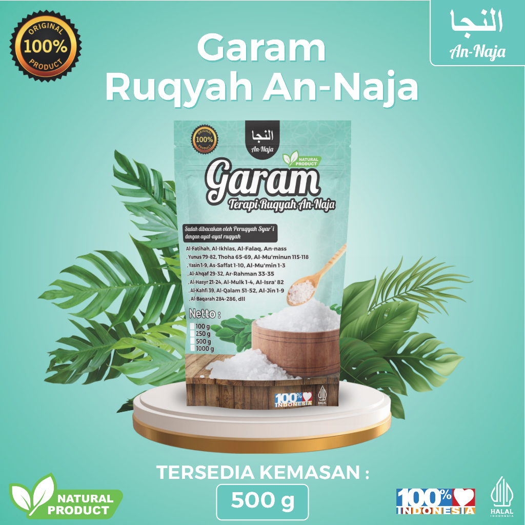 

an naja - garam ruqyah 500gr Tolak Bala Perlindungan Sihir sakit Non Medis Buka Aura Rezeki Lancar