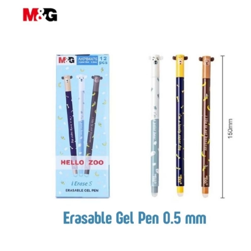 

Gel Pen Erasable / Pulpen Bisa dihapus 0.5 mm M&G AKPBR4 Hello Zoo