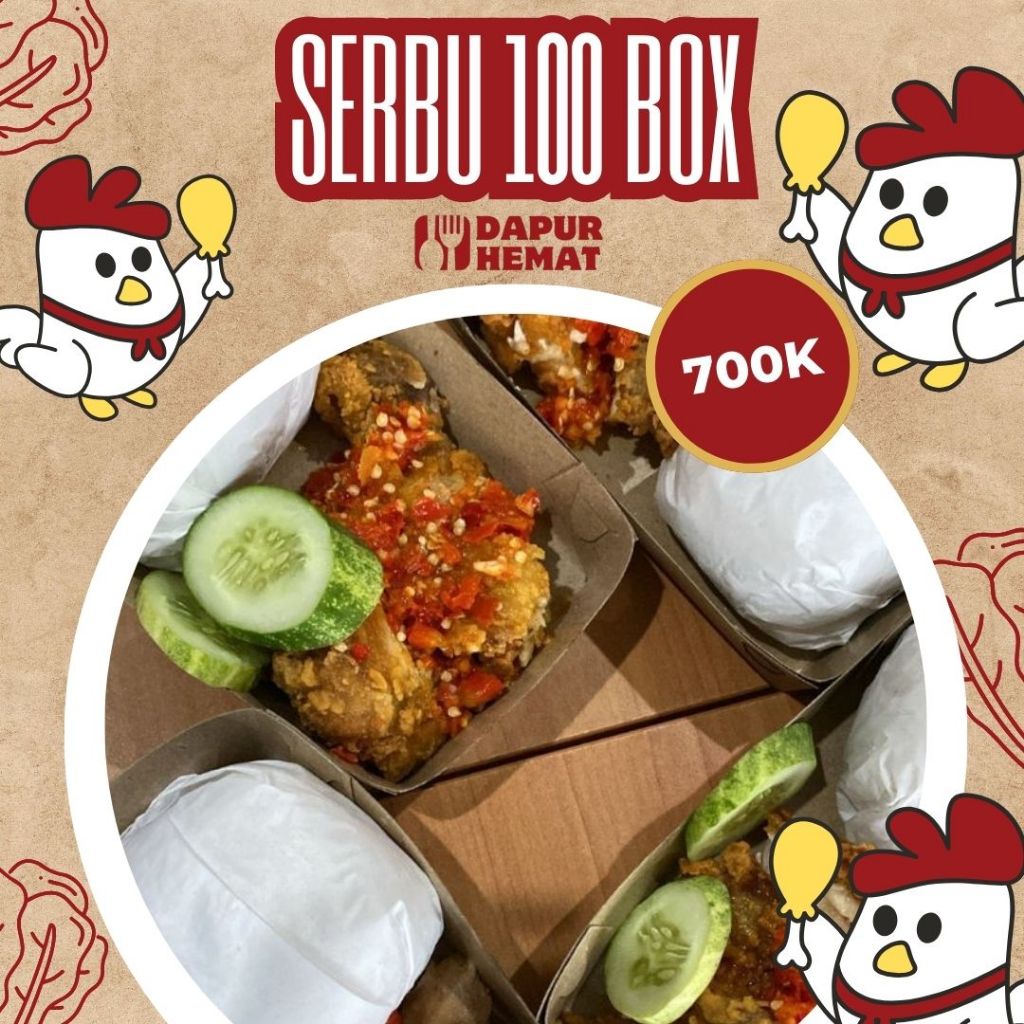 

[SERBU 100 BOX] Paket Nasi Ayam Geprek Pedas Murah Enak Halal Makanan Siap Saji Catering Untuk Acara