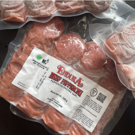 

ENDURA PEPPERONI BEEF SLICE 500GR, DAGING SLICE KECIL BULAT HALAL 100%