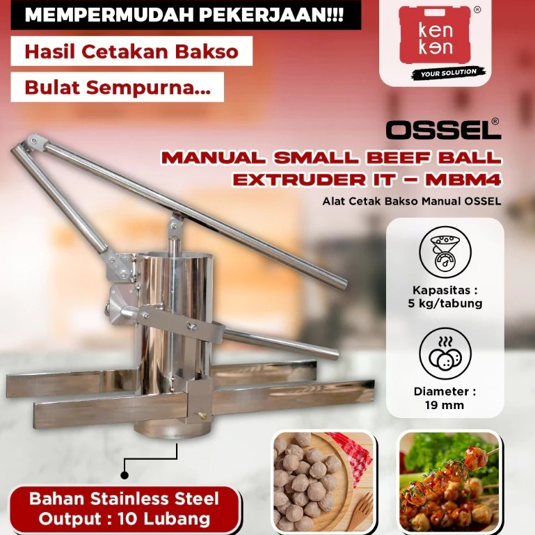 OSSEL Alat Cetak Bakso 5Kg Cetak Pentol Cetak baso Manual 10 Lubang OSSEL