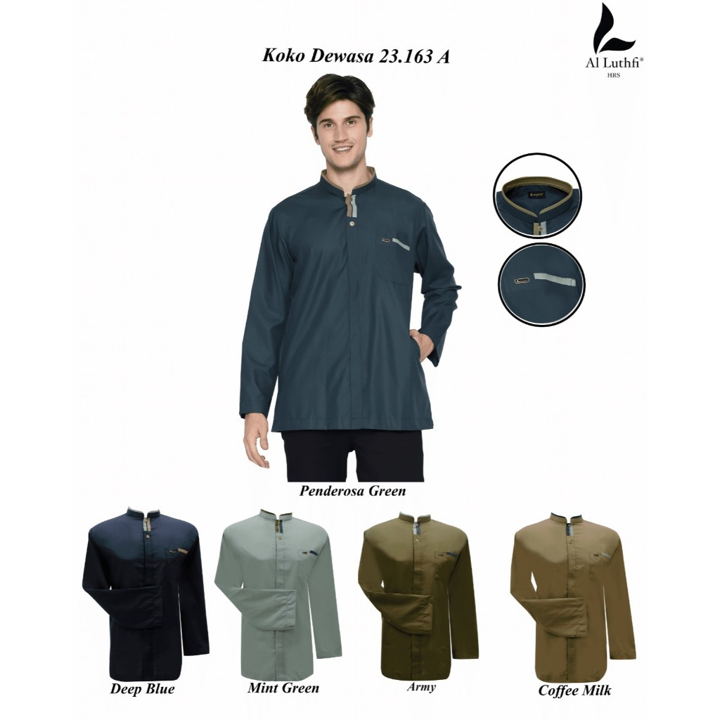 Al Luthfi - AL-939A-LS Baju Atasan Kemeja Koko Kemko Kurta Gamis Lengan Panjang Murah Premium Terlar