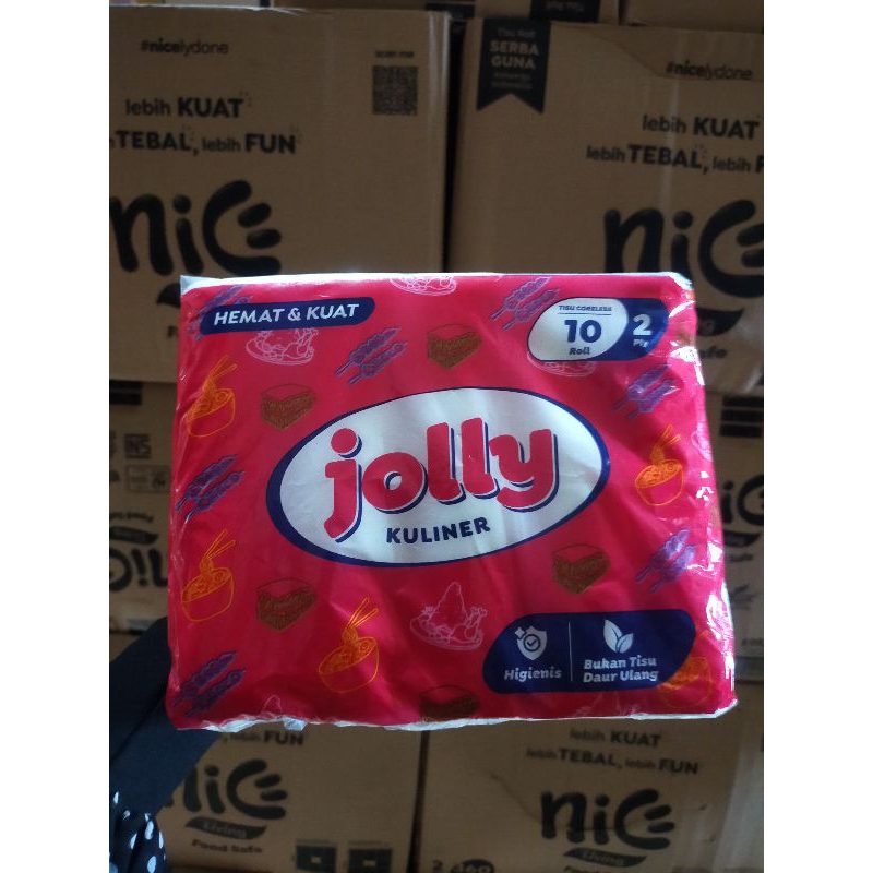 Tissue Gulung Jolly Coreless Tissue Roll Jolly Kuliner / Toilet 10 ROLL