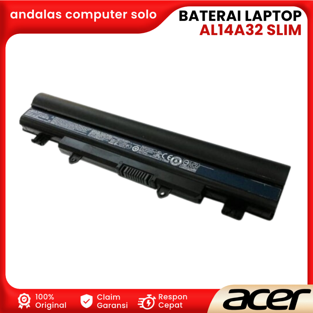 BATERAI LAPTOP ACER E14 E5-471 421 411 AL14A32 SLIM ORIGINAL