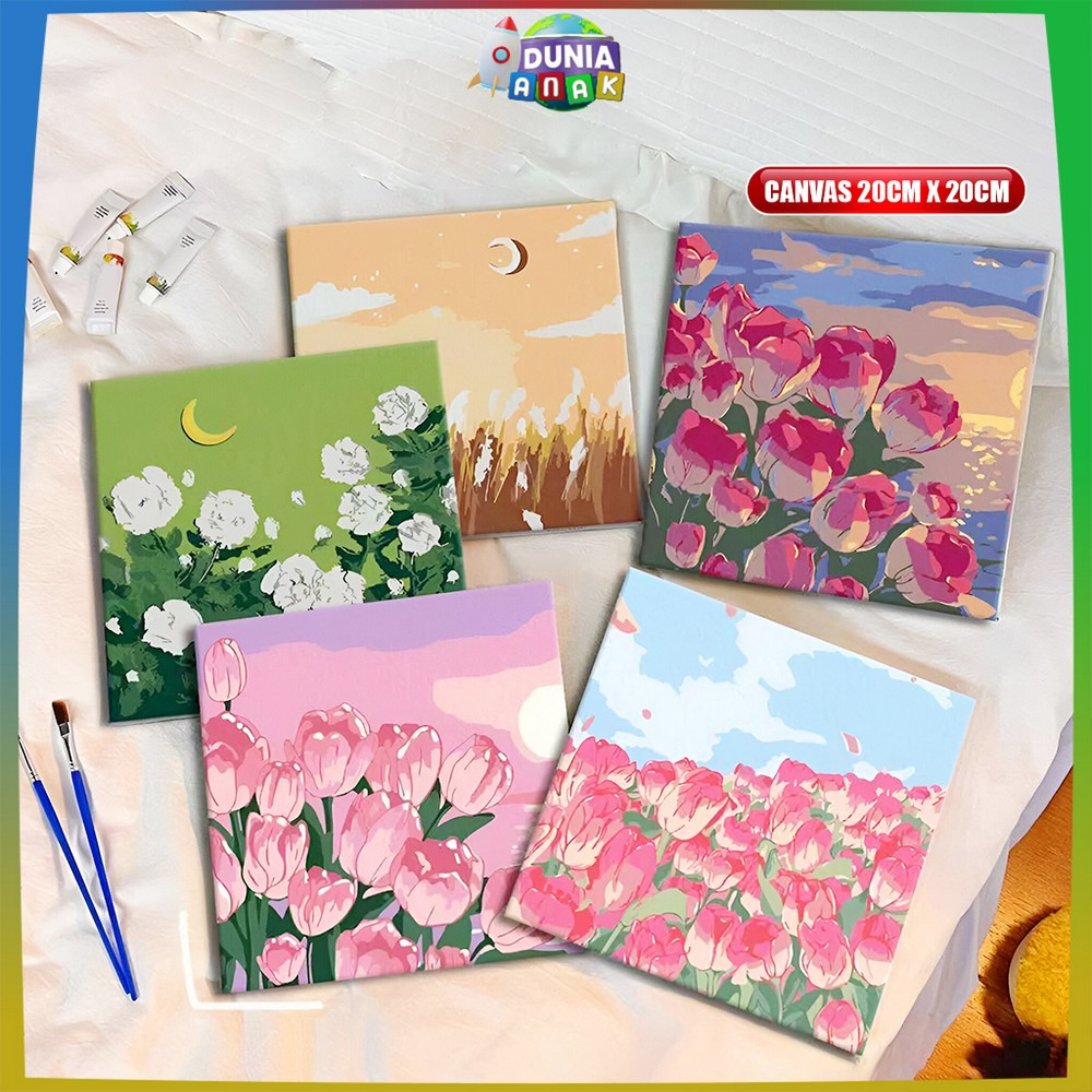 

Painting By Number Kit Ukuran 20x20cm DIY Kanvas Siap Lukis Aesthetic / Lukisan Bunga Pemandangan Canvas Digital Painting Acrylic DUNIA ANAK A110