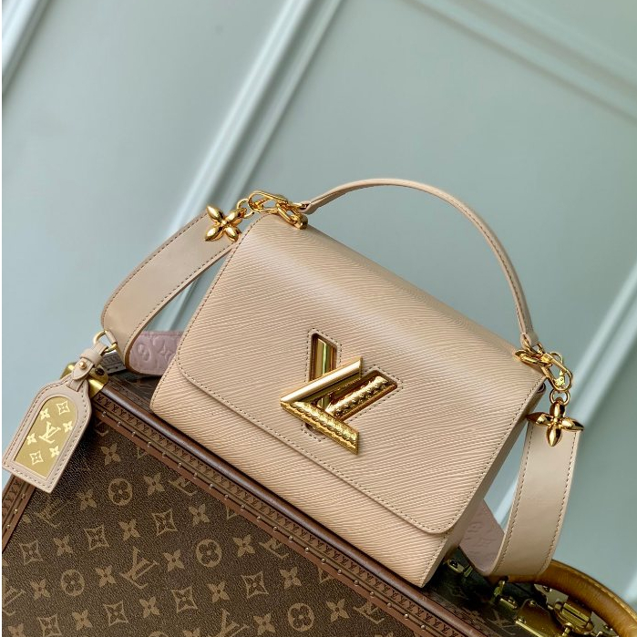 Louis Vuitton Twist Medium Epi LV Twist Monogram Pattern Shoulder Bag Brown