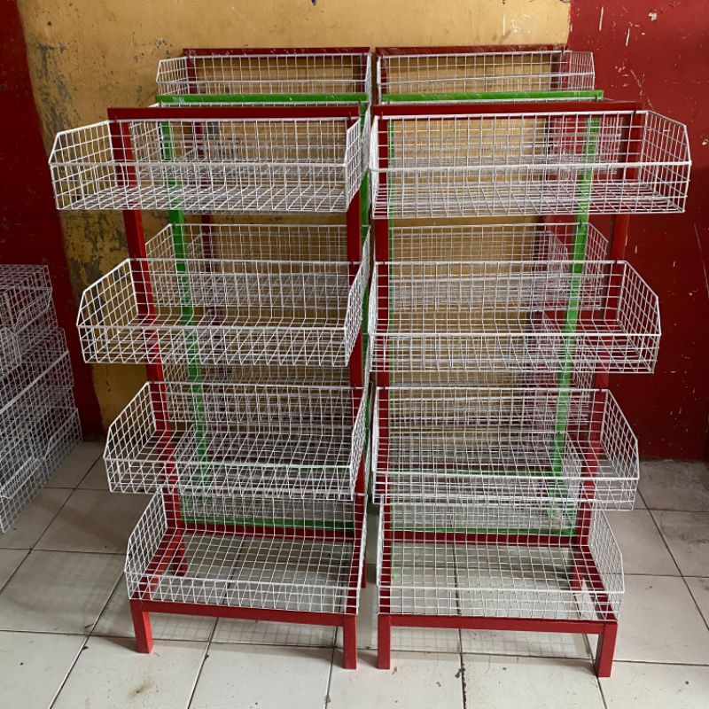 Rak ciki murah 4 susun pakai roda