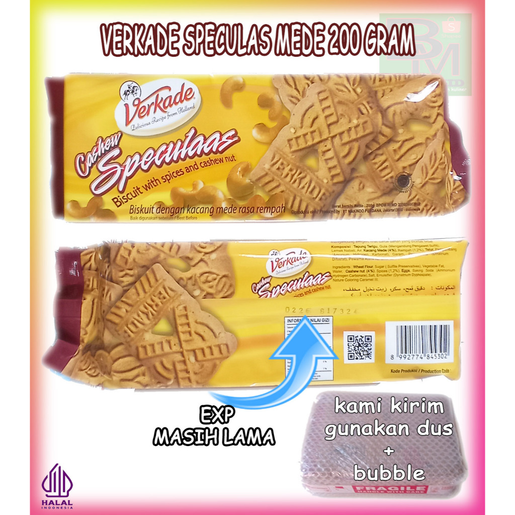 

Biskuit Verkade Cashew Speculaas Kacang Mede Dengan Rasa Rempah Kemasan 200 Gram