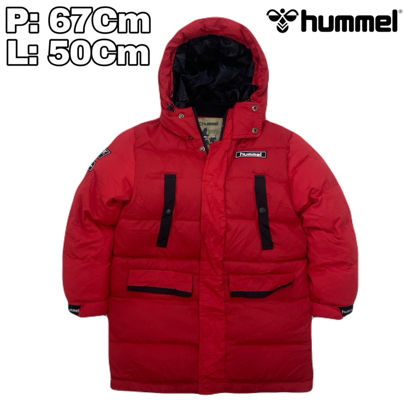 JK43 Jaket Puffer Outdoor Anak 10 Th Hummel Red Parka Winter Musim Dingin Hiking Pendaki Gunung