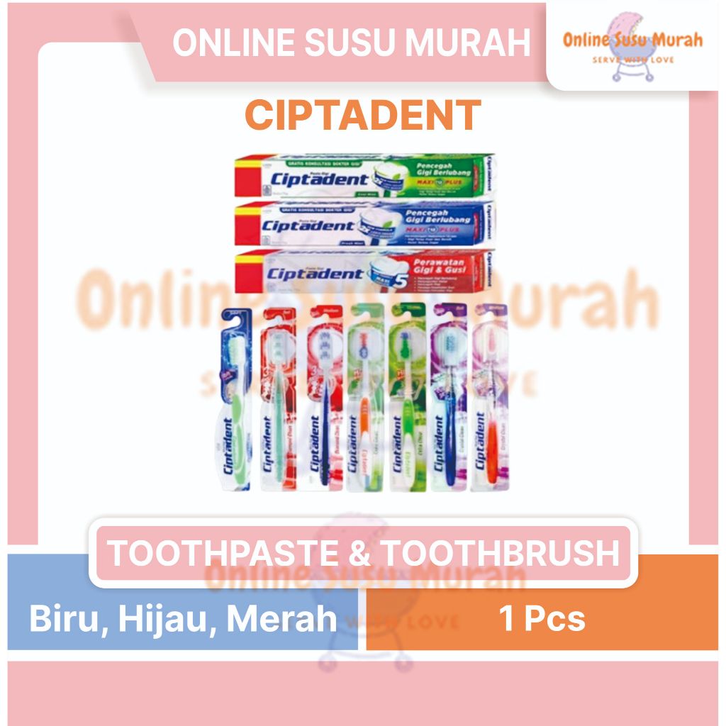 CIPTADENT TOOTHBRUSH SERIES SINGLE  & TOOTHPASTE MAXI 75 GRAM PASTA GIGI / SIKAT GIGI PRLA