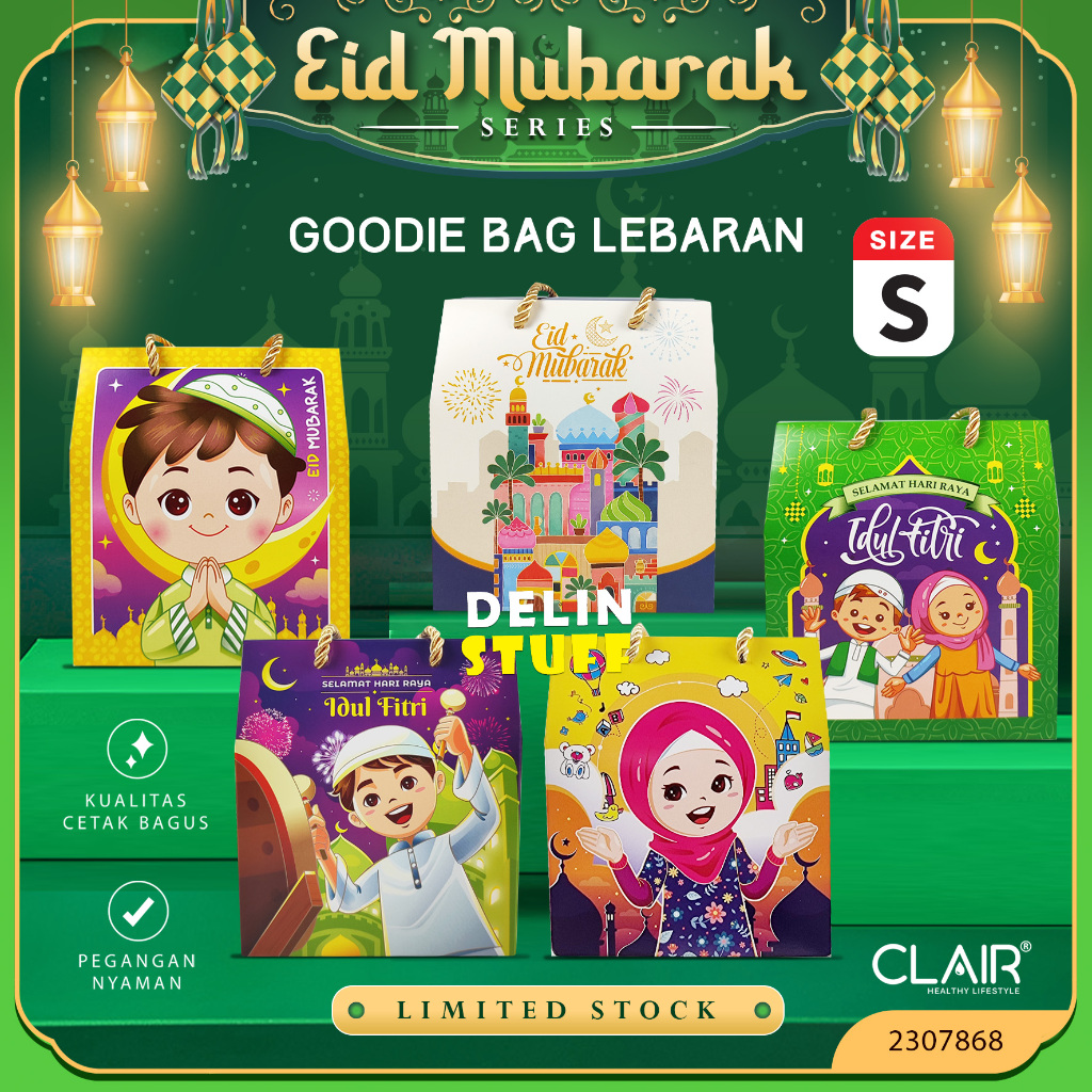 

Goodie Bag Lebaran Kotak Lebaran Tas Idul Fitri Paper Bag Eid Mubarak Tas Bingkisan Snack Anak Tas Lebaran size S (2307868)