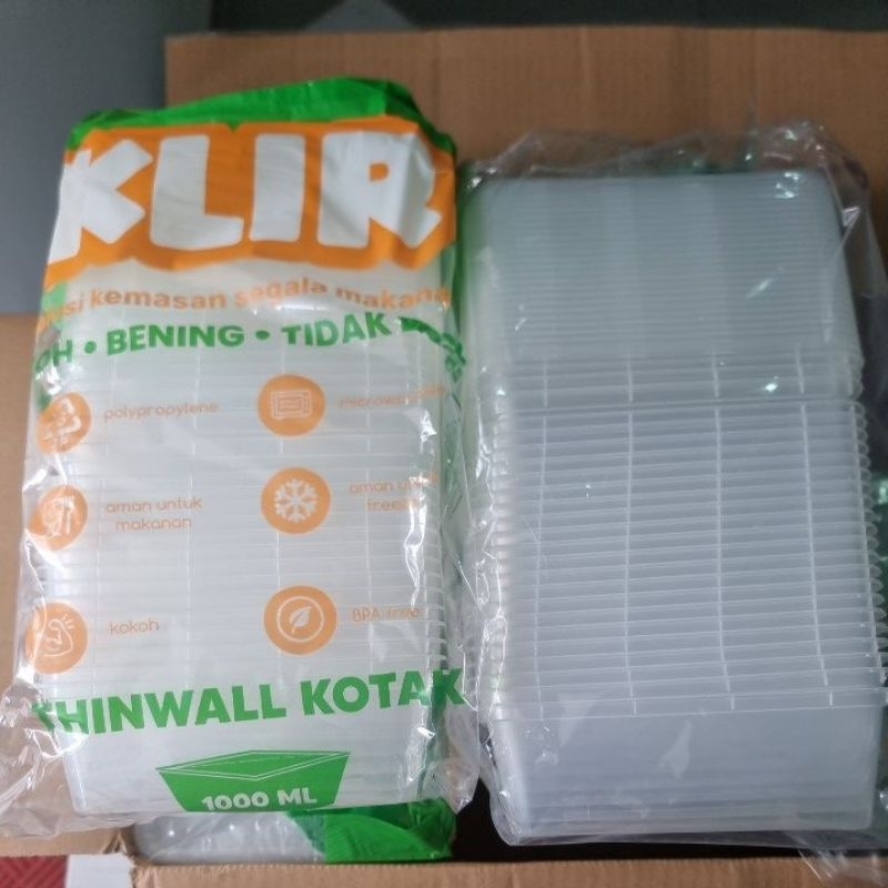 THINWALL SQUARE KLIR THINWALL KOTAK 1000 ML 1500 Ml