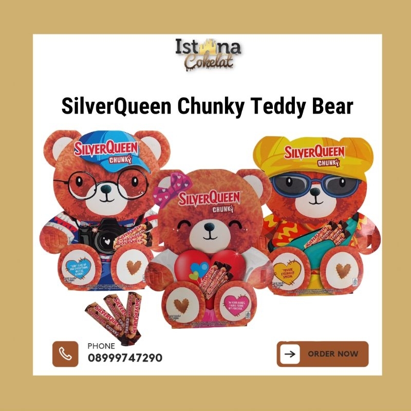 

(COKELAT) Silverqueen Chunky Teddy bear isi 3x26g