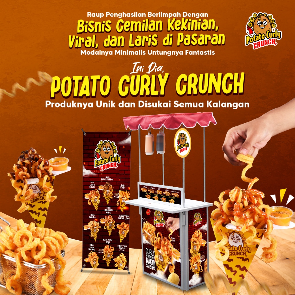 

Master Kuliner Indonesia - Paket Kemitraan Potato Curly Crunch Siap Jualan Cuan