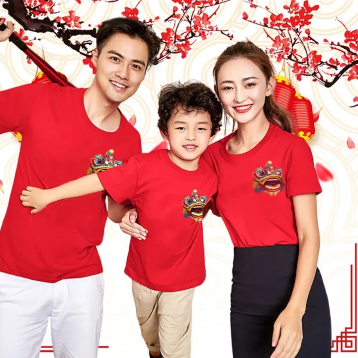 kaos keluarga tahun baru cina BARONGSAI CORNER Tshirt family pakaian couple anak ayah ibu gong xi fa