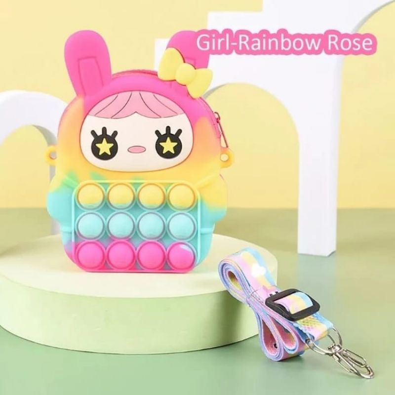 Titani.id Ta-1100 Tas anak lucu Tas Selempang Pop It Mini Rubber Motif Tas anak karakter