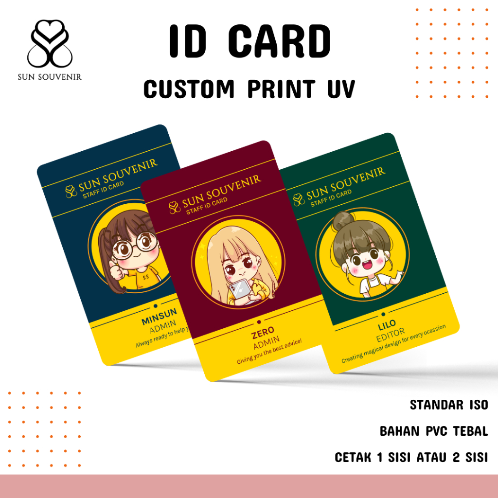 

Cetak Custom ID Card PVC Kartu Member / Kartu Panitia / Kartu Anggota / Name Tag