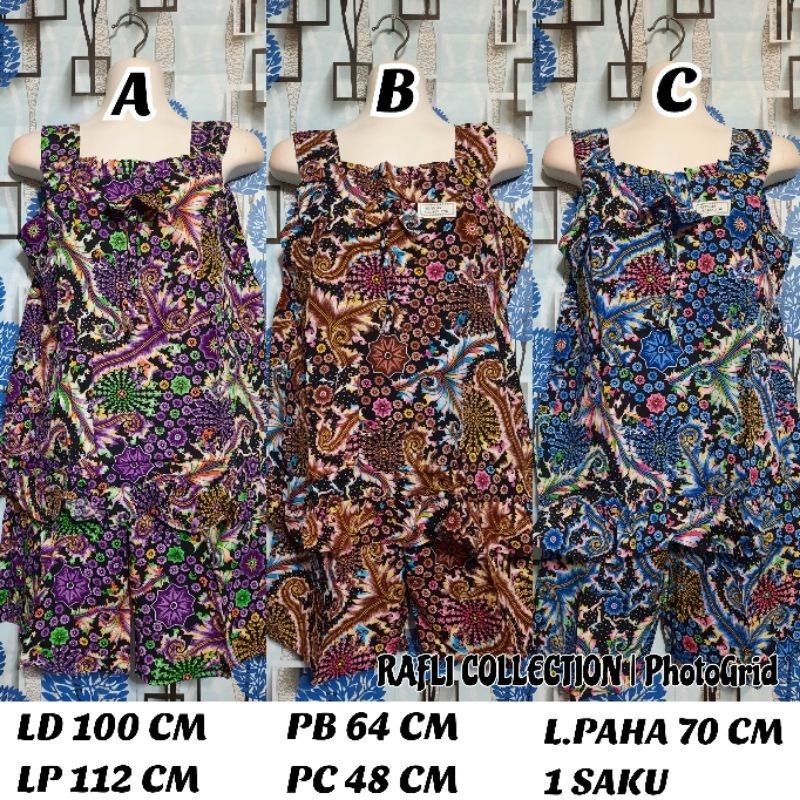 SETELAN HOT PANT 33 KENCANA UNGU LABEL BIRU
