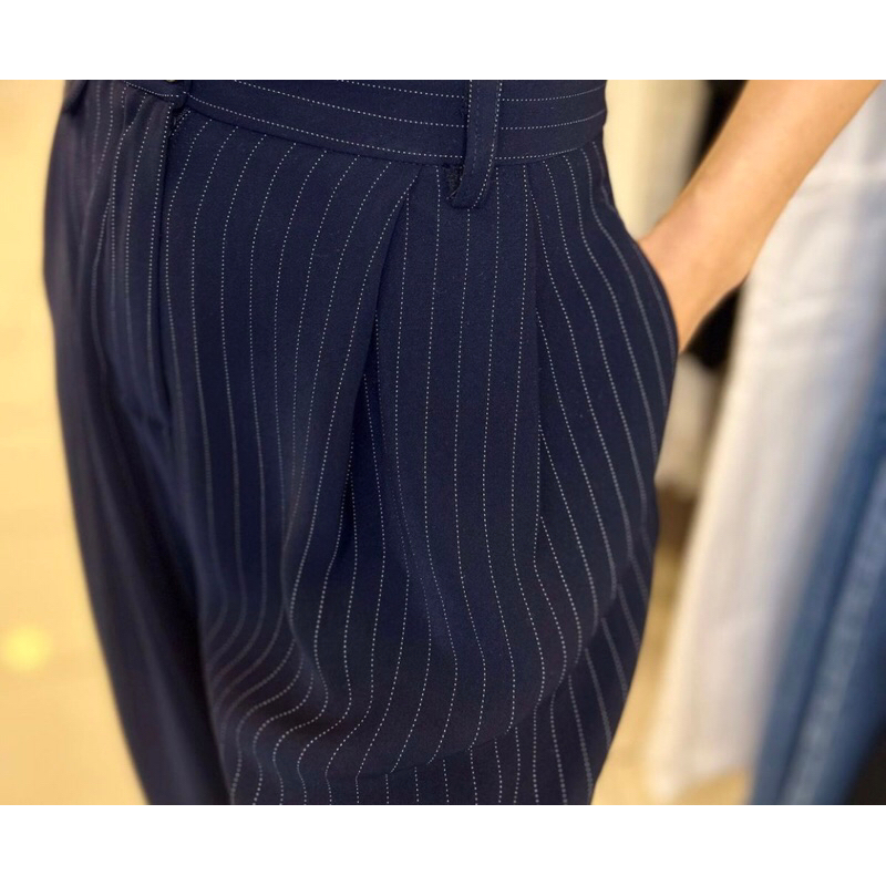 preloved Baggy pants stripe navy GU by UNIQLO